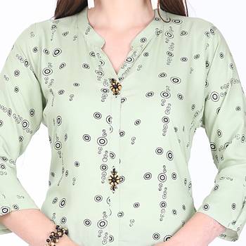 Green printed rayon ethnic-kurtis 4