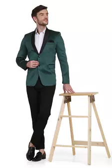 Green plain satin men-wedding-dresses