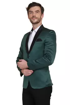Green plain satin men-wedding-dresses