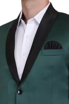 Green plain satin men-wedding-dresses