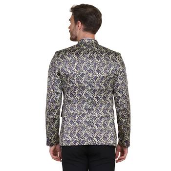 Green printed satin men-wedding-dresses 3