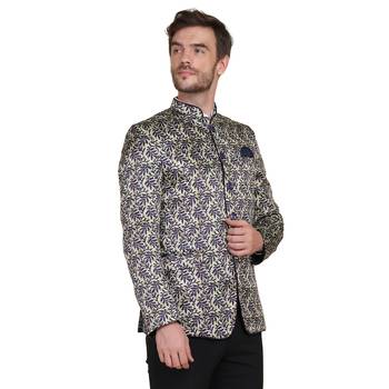 Green printed satin men-wedding-dresses 4