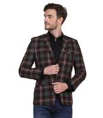 men's checks single breasted blazer