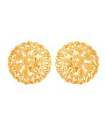 South Indian Design Gold Plated Stud Earring with Screw Back for Women and Girls