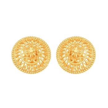 South Indian Design Gold Plated Stud Earring with Screw Back for Women and Girls 1