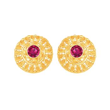 South Indian Design Gold Plated Stud Earring with Screw Back for Women and Girls 1