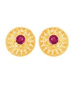 South Indian Design Gold Plated Stud Earring with Screw Back for Women and Girls