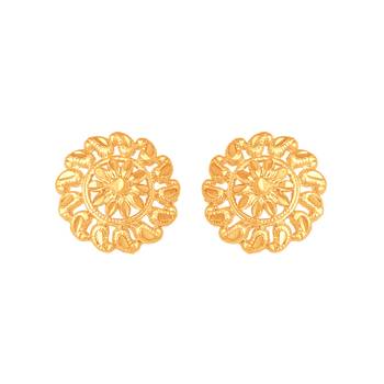 South Indian Design Gold Plated Jhumki Earring with Screw Back for Women and Girls 1