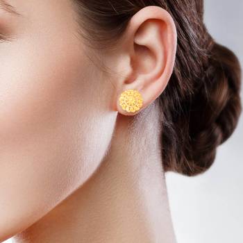 South Indian Design Gold Plated Jhumki Earring with Screw Back for Women and Girls 2