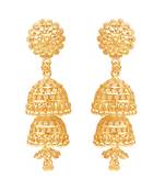 South Indian Design Gold Plated Jhumki Earring with Screw Back for Women and Girls