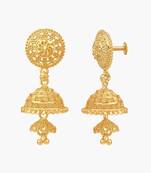 South Indian Design Gold Plated Jhumki Earring with Screw Back for Women and Girls