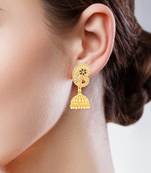 South Indian Design Gold Plated Jhumki Earring with Screw Back for Women and Girls