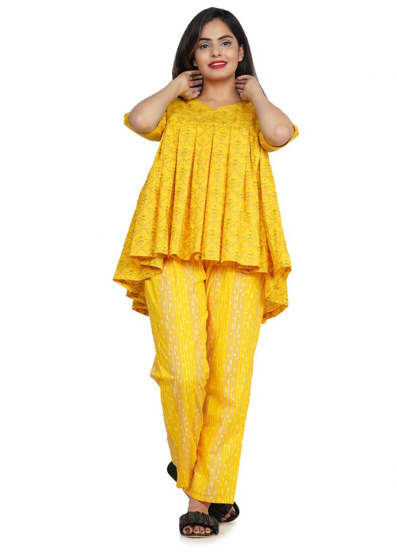 Balloon Pleated Pajama Set