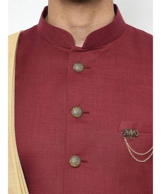 Maroon  Viscose plain stitched  Sherwani  Dupatta  Peshawari 2
