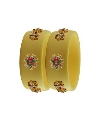 Cream Stone Stud Acrylic Bangle with very extra size 2
