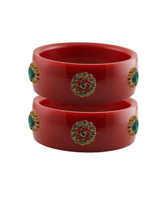 Red Stone Stud Acrylic Bangle with very extra size 1
