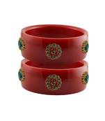 Red Stone Stud Acrylic Bangle with very extra size