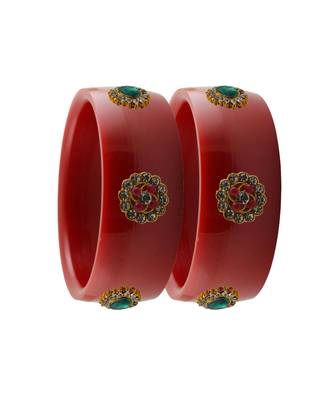 Red Stone Stud Acrylic Bangle with very extra size 2