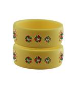 Cream Stone Stud Acrylic Bangle with very extra size