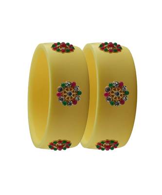 Cream Stone Stud Acrylic Bangle with very extra size 2