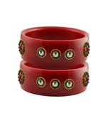 Red Stone Stud Acrylic Bangle with very extra size