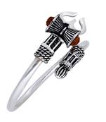 Designer Stainless Steel Silver Shiva Trishul Rudraksha Damroo Kada Bracelet for Men Boys Unisex  White  One Size