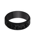 Black silver  platedSilver Plastic   Ring