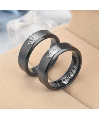Black silver  platedSilver Stainless Steel   Ring 3
