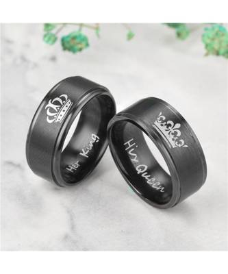 Black silver  platedSilver Stainless Steel   Ring 4