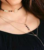 Jewellery Layered Gold Plated Multi Strand Necklace for Women