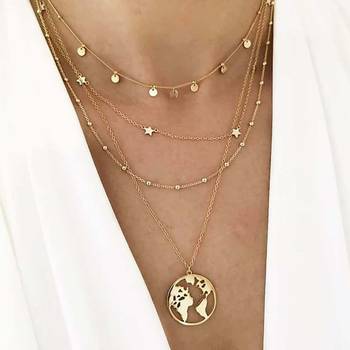 Latest Fashion Stainless Steel Multi Layered  Gold Plated Charm Pendant for Women and Girls 1