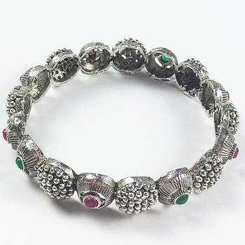 oxidised bangle  German silver bangles, temple jewelry bangle set 3
