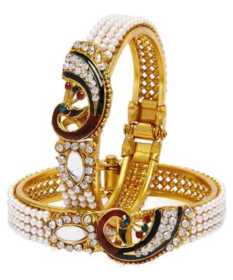 Gold pearl Yellow Gold Brass Bracelet 1