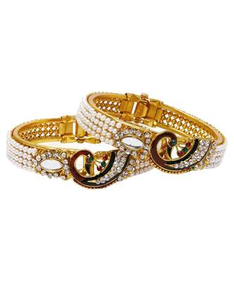 Gold pearl Yellow Gold Brass Bracelet 3