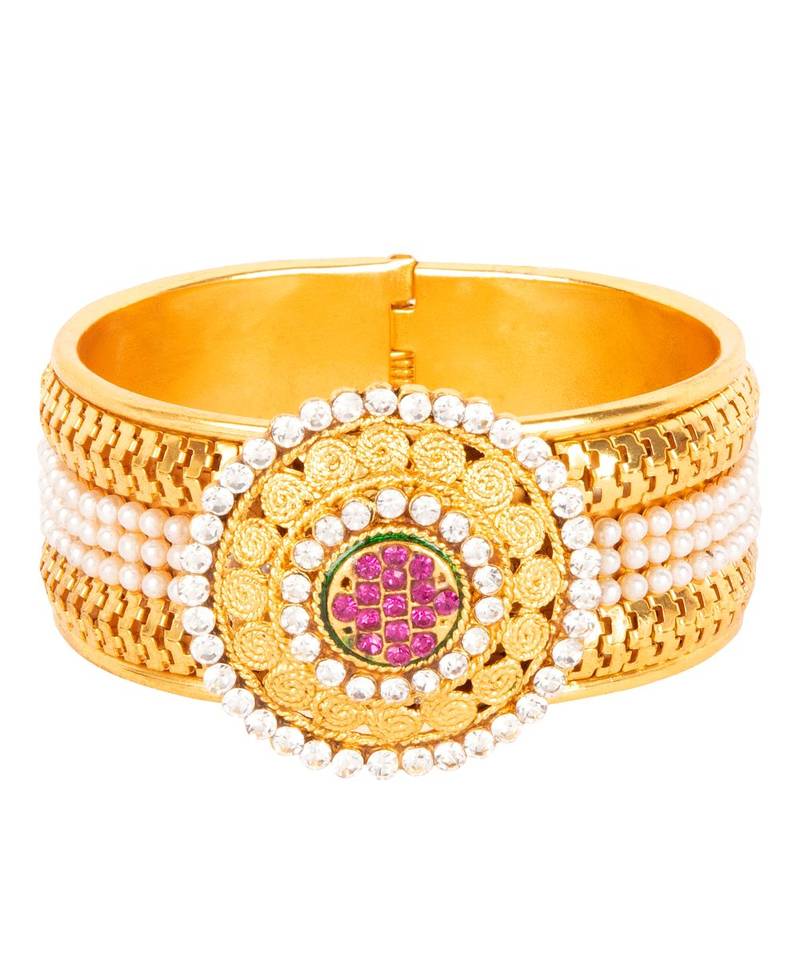 Gold pearl Yellow Gold Brass Bracelet