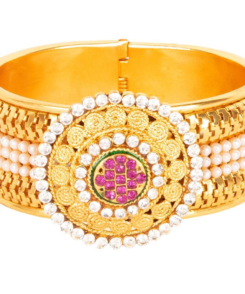 Gold pearl Yellow Gold Brass Bracelet