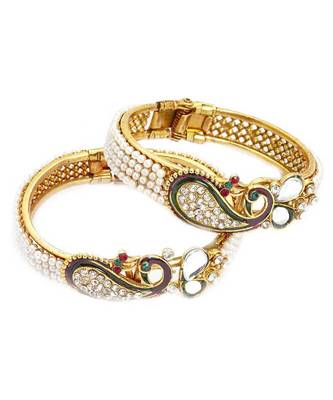 Gold american diamonds antique gold Brass Bracelet 1