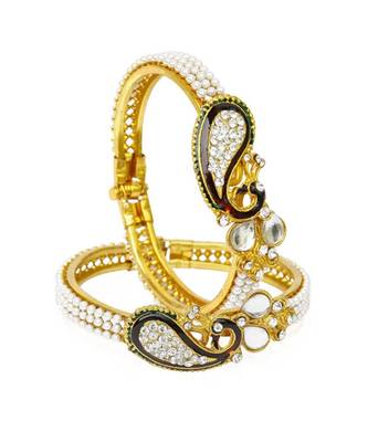 Gold american diamonds antique gold Brass Bracelet 2
