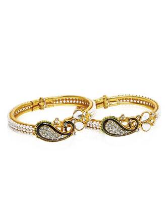 Gold american diamonds antique gold Brass Bracelet 3