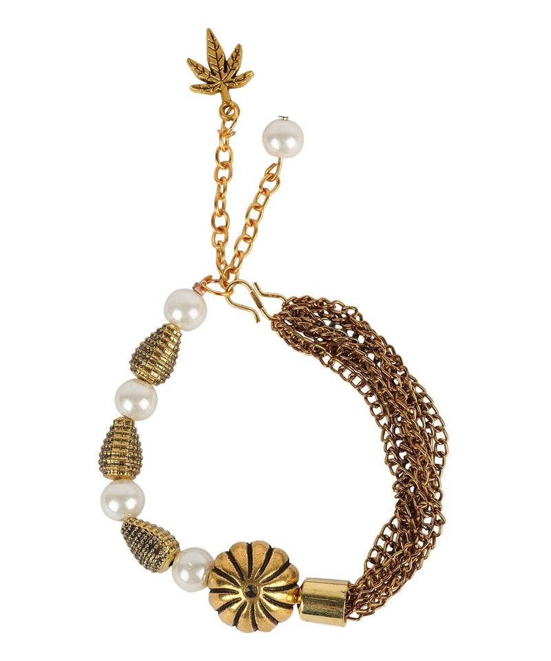 Bronze pearl antique gold Alloy Bracelet
