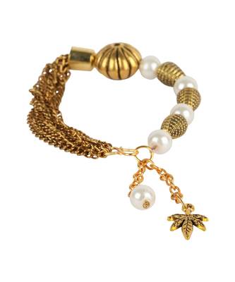 Bronze pearl antique gold Alloy Bracelet 4