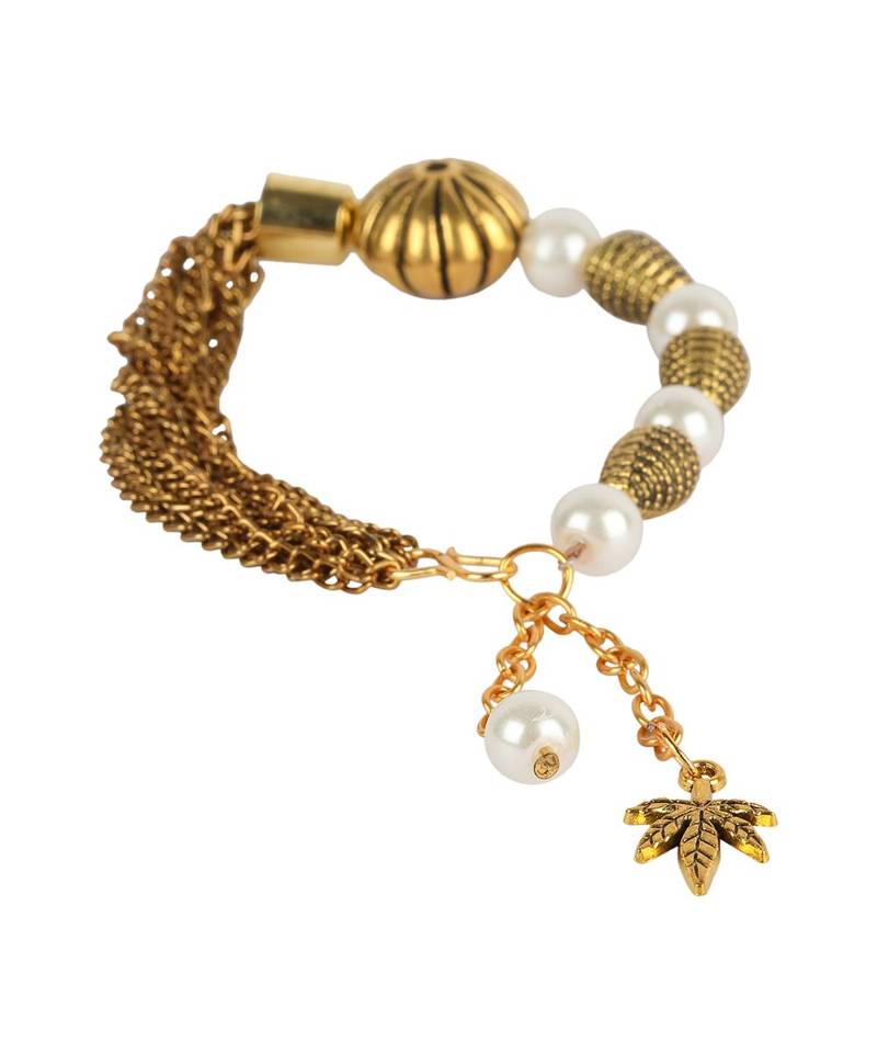 Bronze pearl antique gold Alloy Bracelet