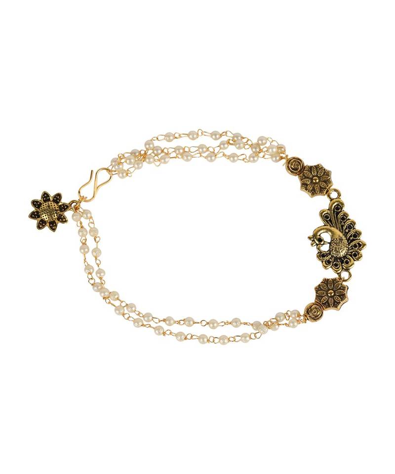 Bronze pearl antique gold Alloy Bracelet