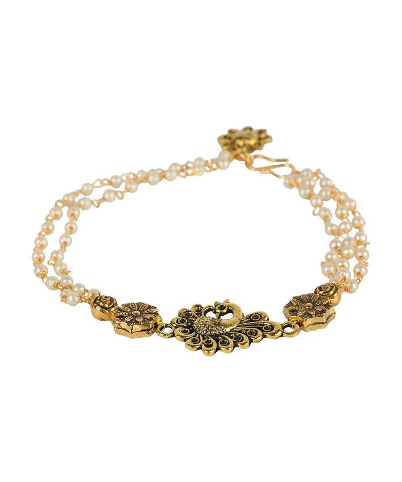 Bronze pearl antique gold Alloy Bracelet