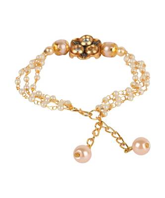 Bronze pearl antique gold Alloy Bracelet 4