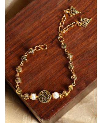 Bronze beaded jewellery antique gold Alloy Bracelet 1