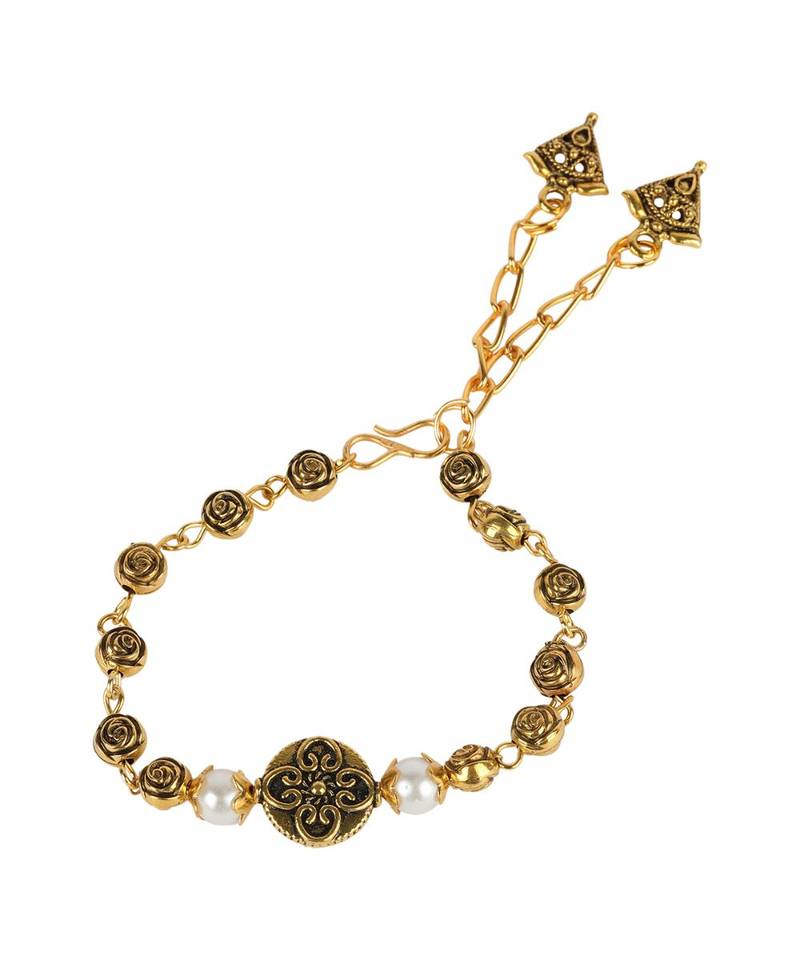 Bronze beaded jewellery antique gold Alloy Bracelet