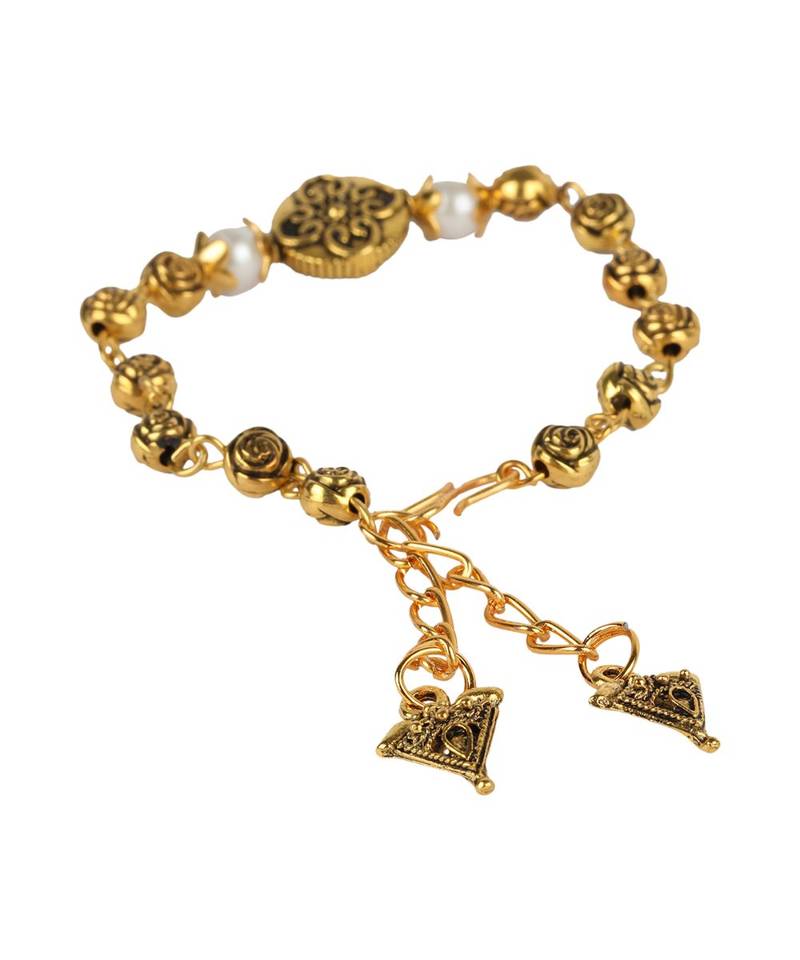 Bronze beaded jewellery antique gold Alloy Bracelet