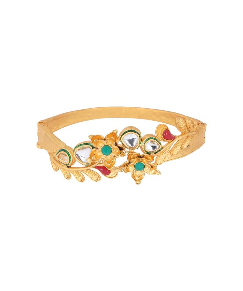 Gold kundan Yellow Gold Brass Bracelet