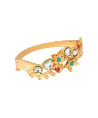 Gold kundan Yellow Gold Brass Bracelet 3